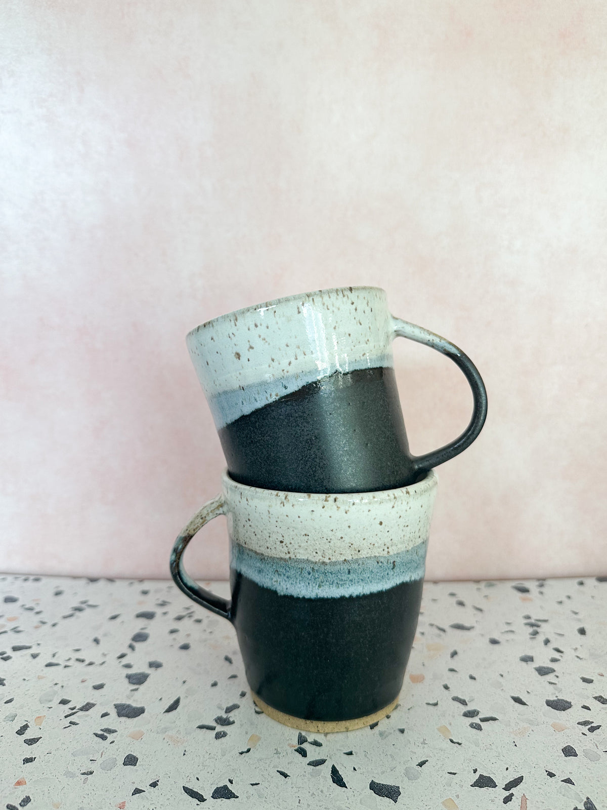 Stoneware Mug in Black and Ivory