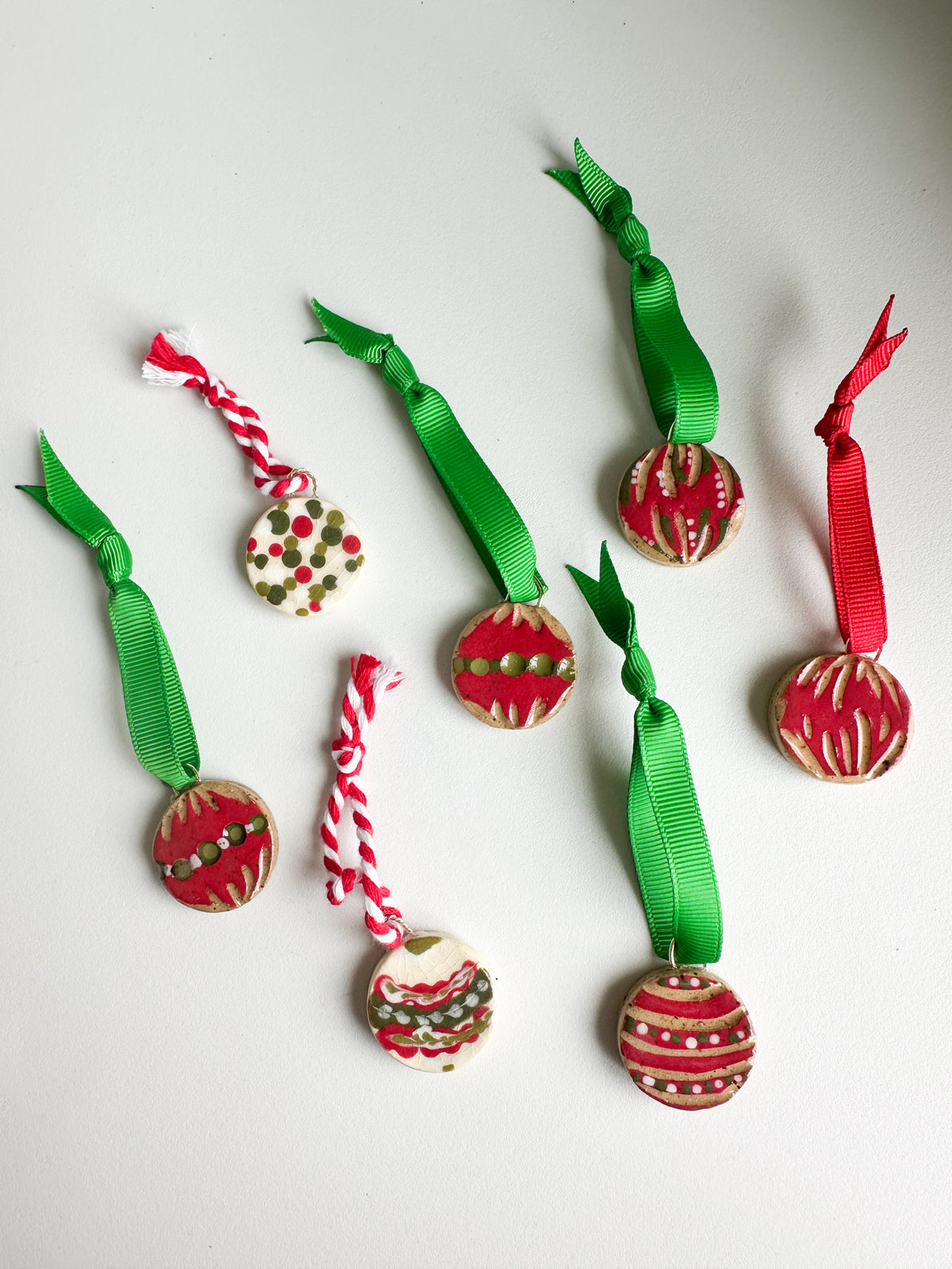 Mini Ornament in Red/Green Motif