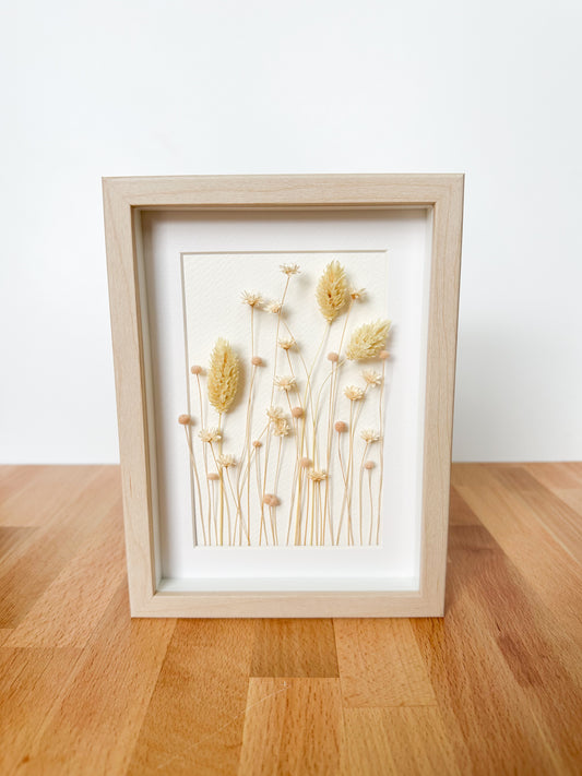 Ivory/Natural Dried Flower Frame