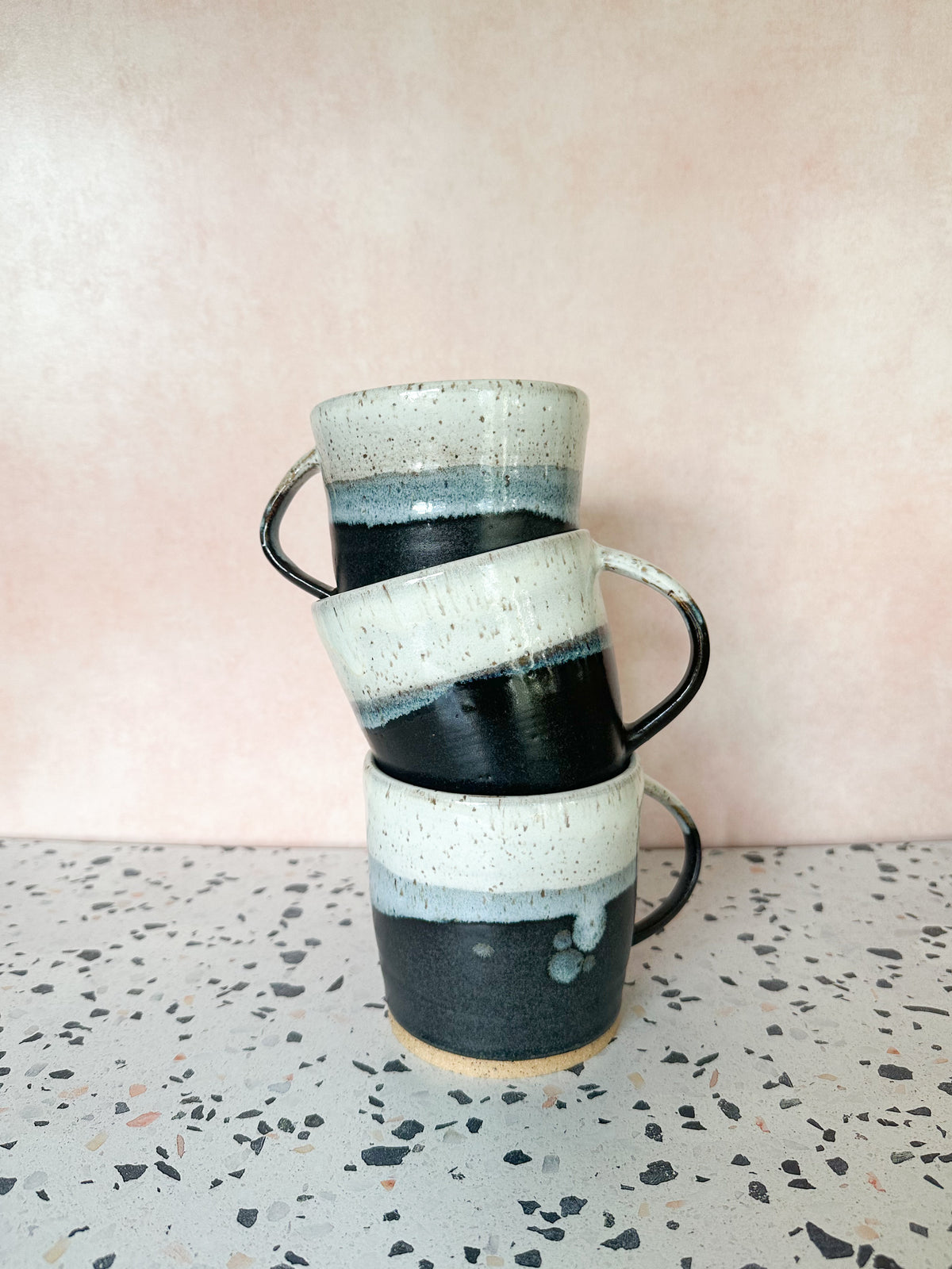 Stoneware Mug in Black and Ivory