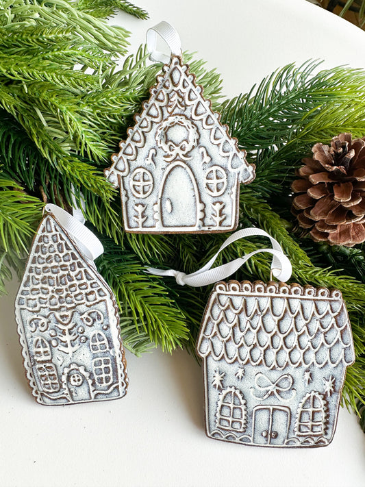Iced Gingerbread House Ornaments
