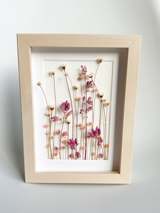 Lilac and Ivory Dried Flower Frame