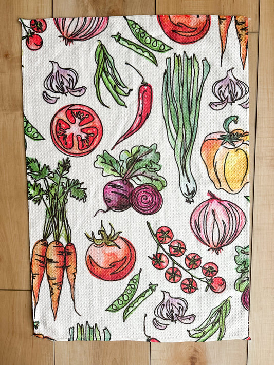 Waffle Knit Hand Towel in Summer Harvest