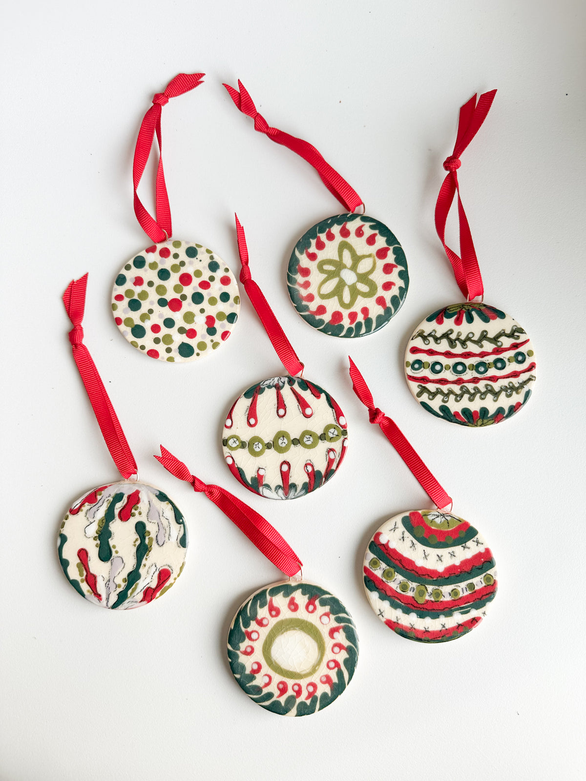 Large Round Hand-Painted Ornaments