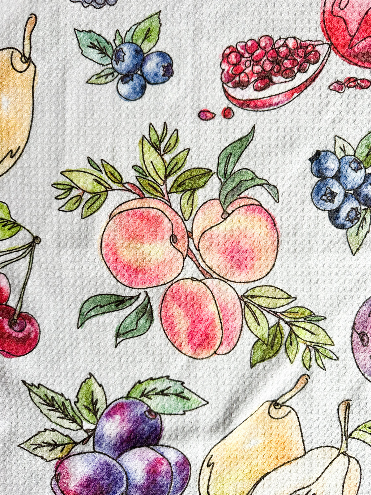 Waffle Knit Hand Towel in Berries Stone-fruit Combo