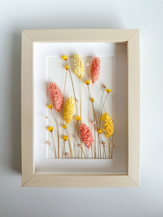 Coral Yellow Flower Frame