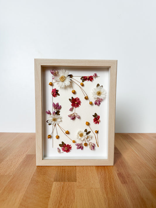 Embroidery-Style Dried Flower 5x7" Frame