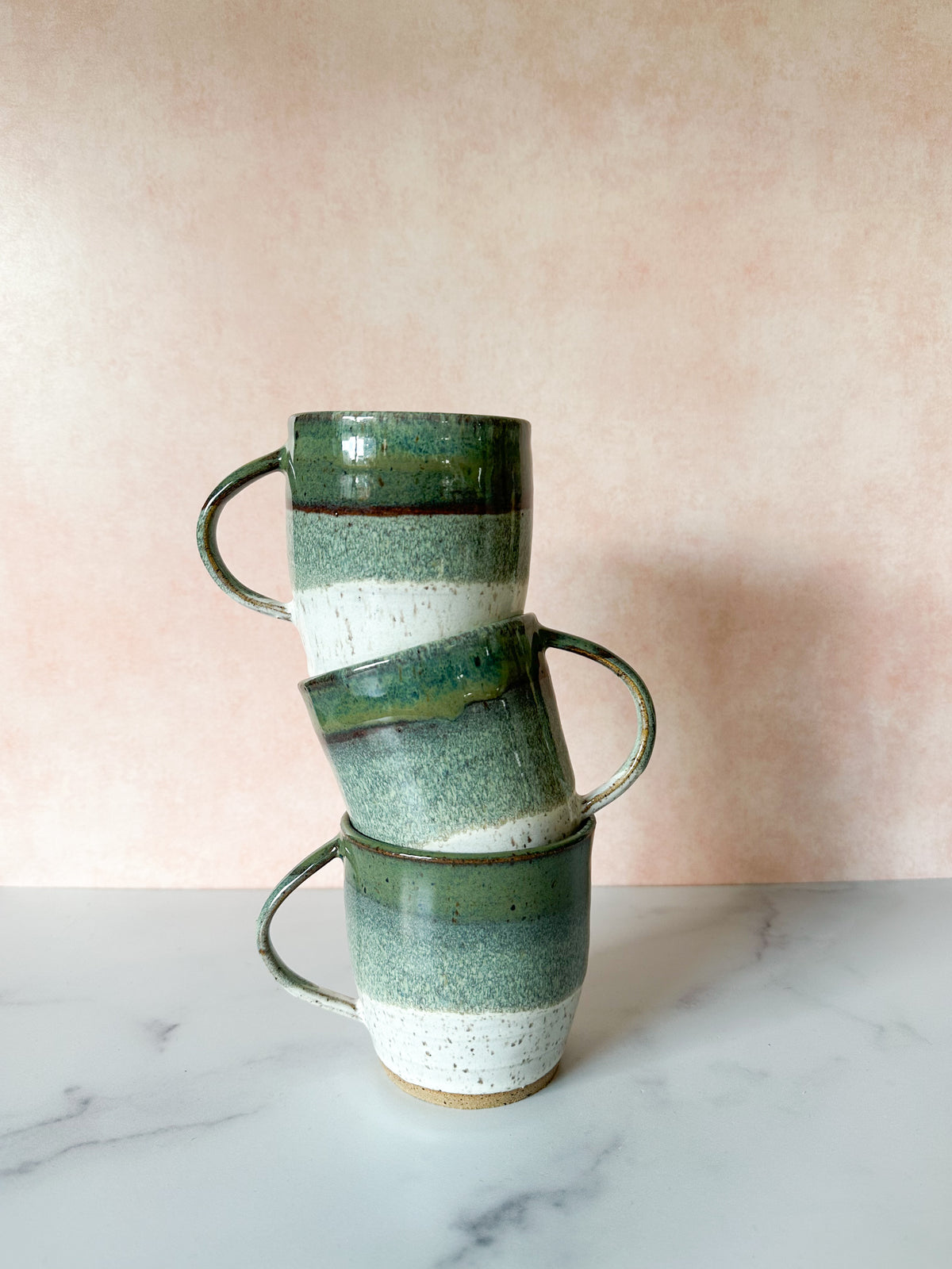 Stoneware Mug in Ivory/Eucalyptus