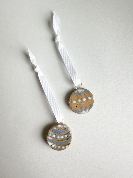Mini Ornament in Blue/White