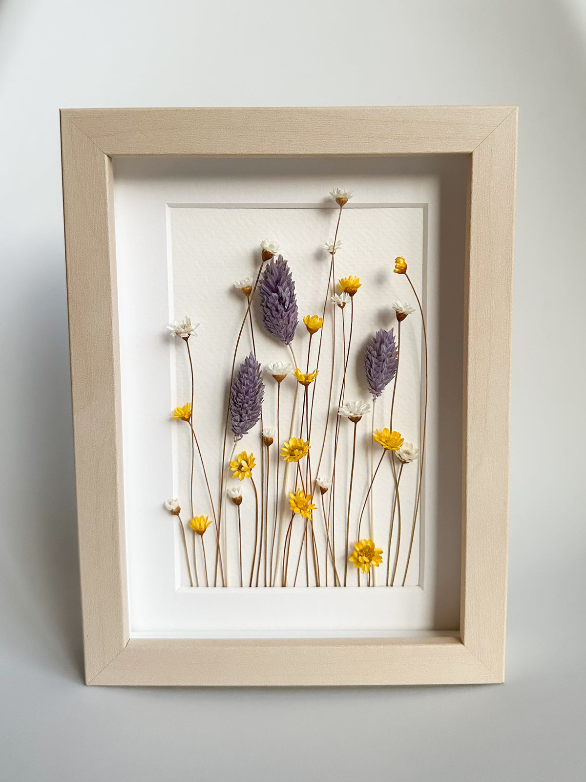 Blue, Yellow, Ivory Dried Flower Frame