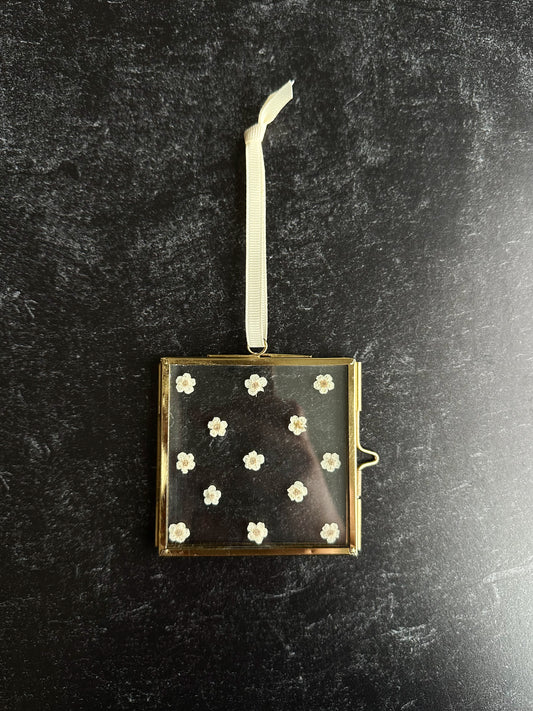 Pressed Flower Ornament in Ivory Ditsy Floral