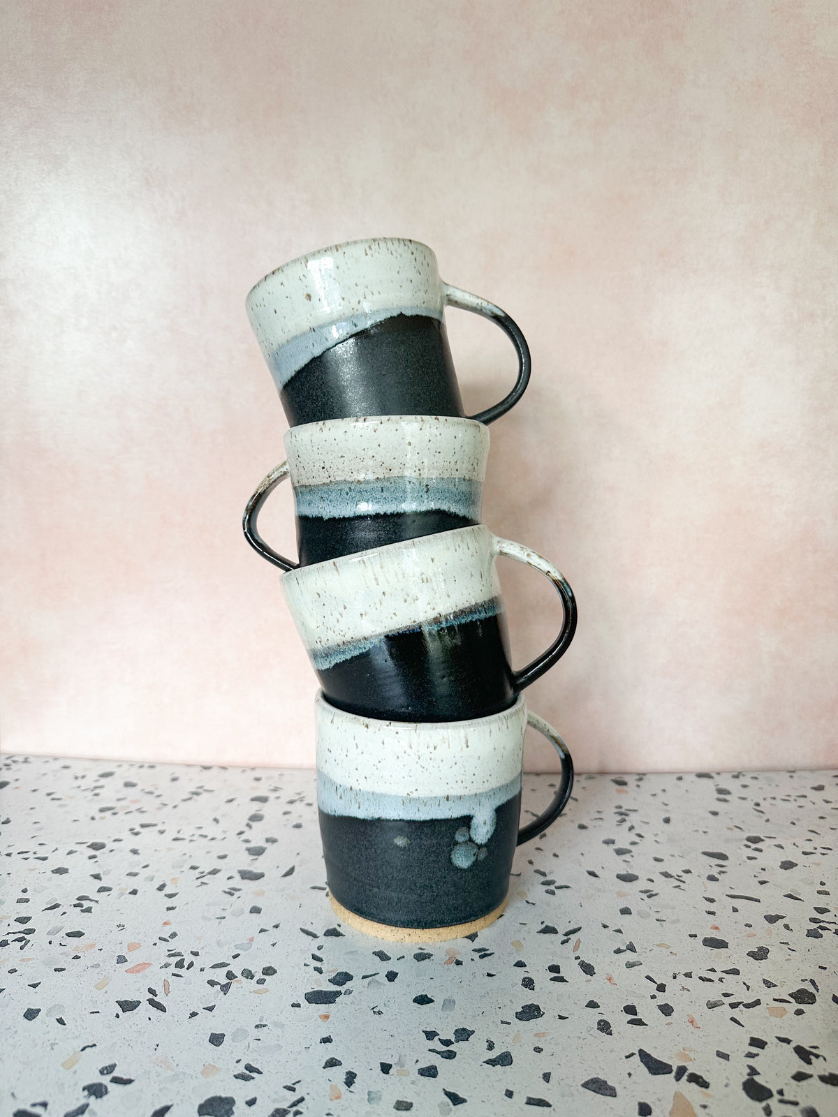 Stoneware Mug in Black and Ivory