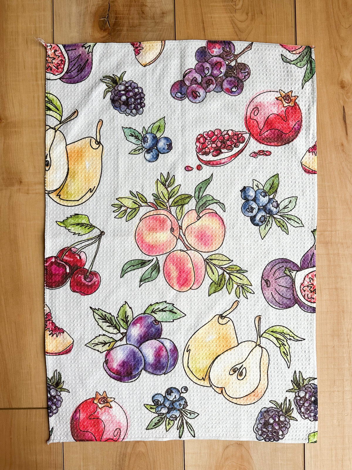 Waffle Knit Hand Towel in Berries Stone-fruit Combo